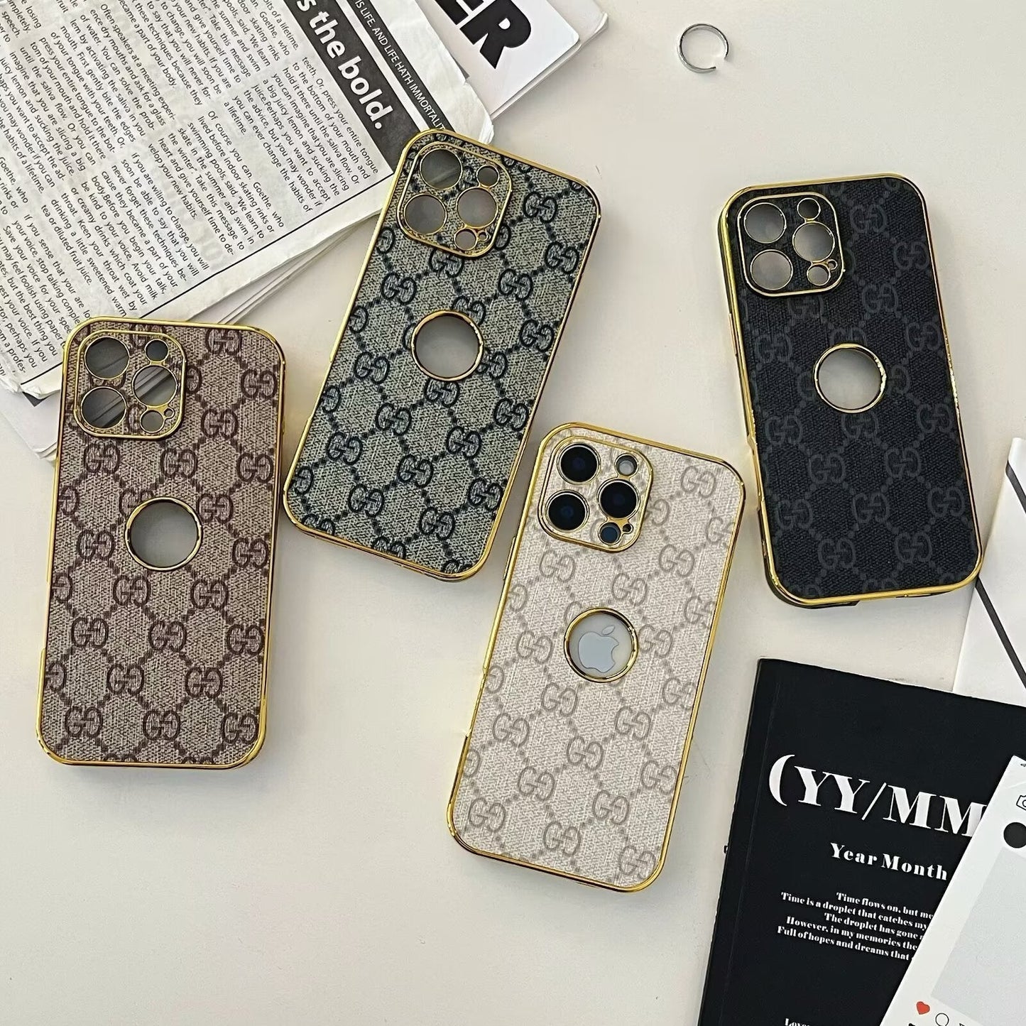 High Quality Frame Ophidia Leather Phone Case for iPhone 12-17