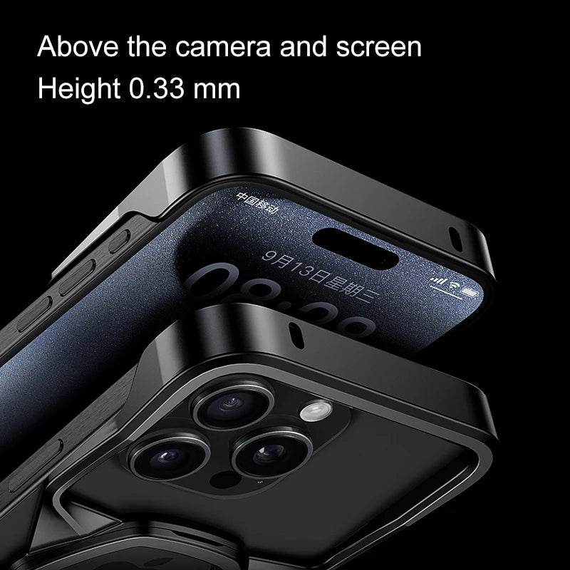 Hexa Shield Metallic Ring Stand Case - iPhone