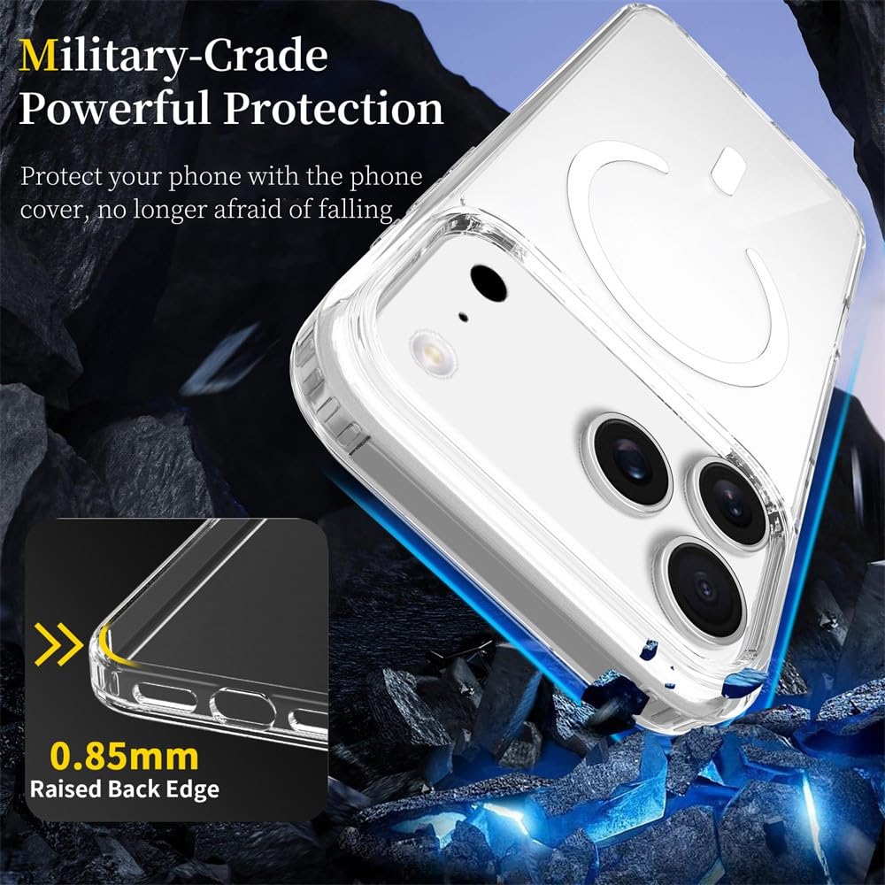 iPhone 17 Pro Max Anti Yellowing Series Transparent Cover with Magsafe - Blue