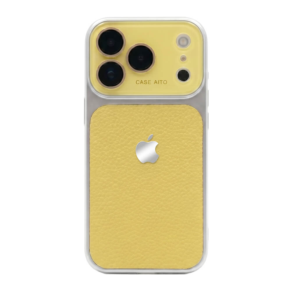 Crystal Lens Leather Phone Case - Butter Yellow