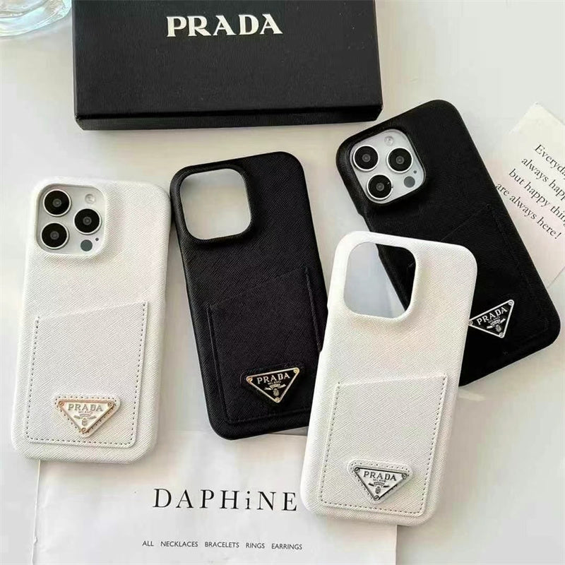 Luxury Leather Apple Phone Case Card Holder for iPhone 13-17