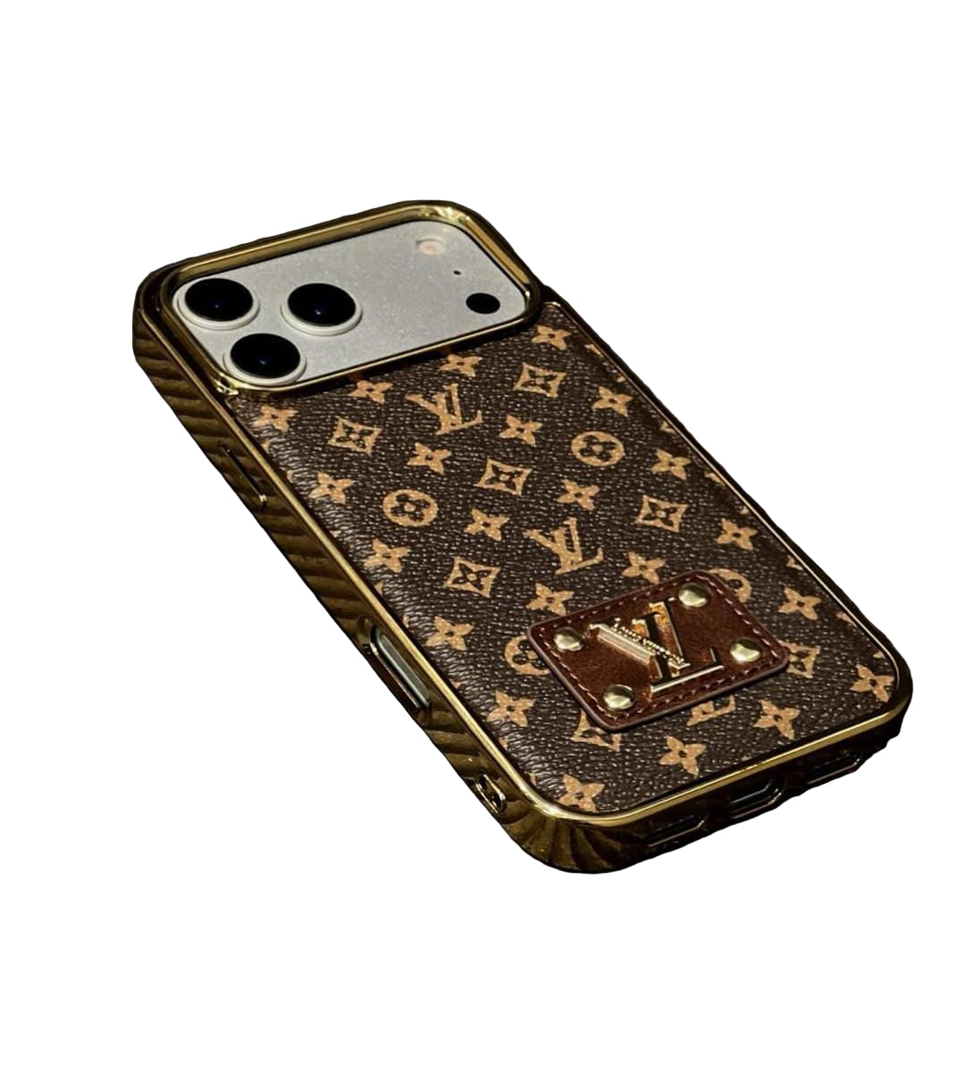 Luxury Phone Case with Gold Logo For iPhone 12-17