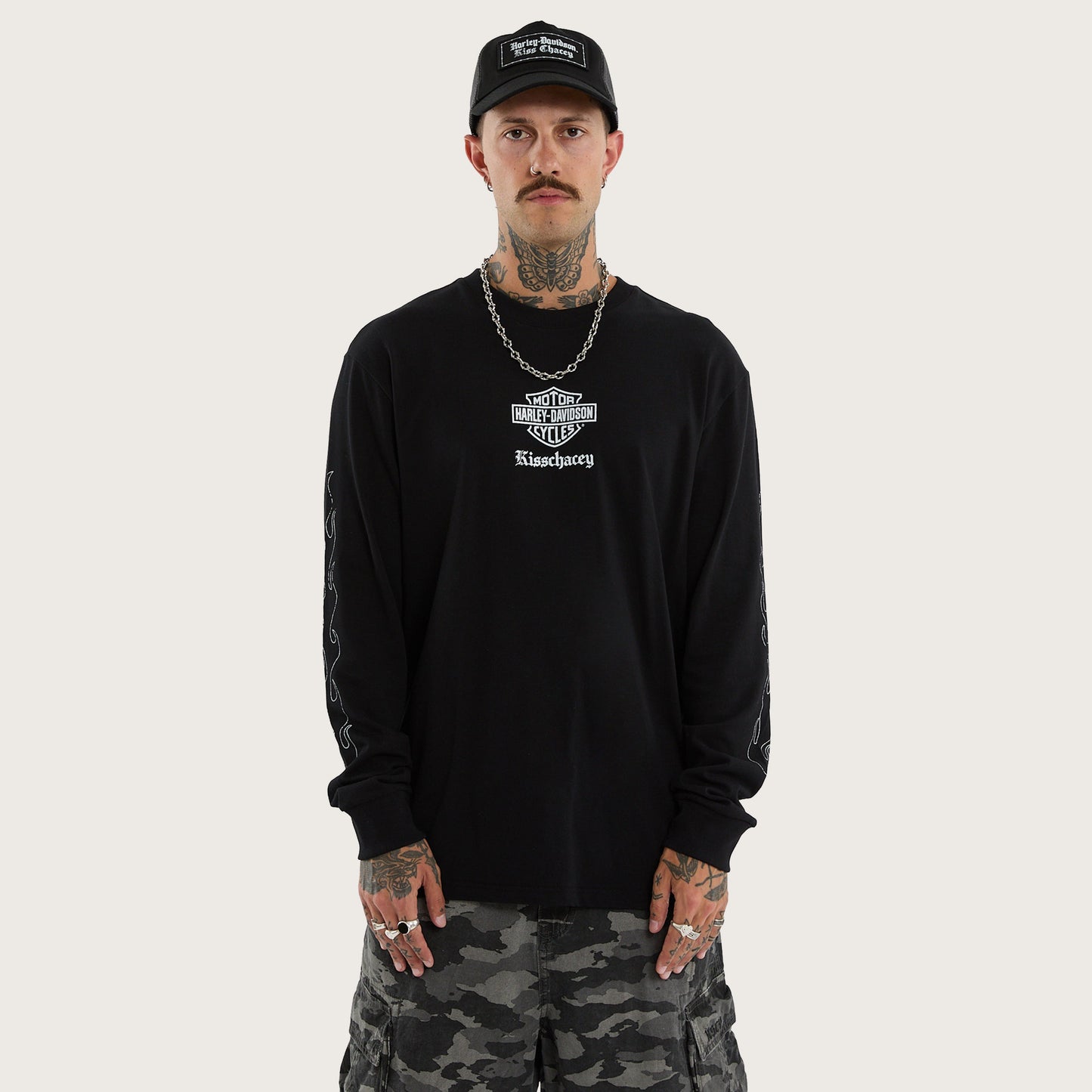 Flames Longsleeve Tee Jet Black