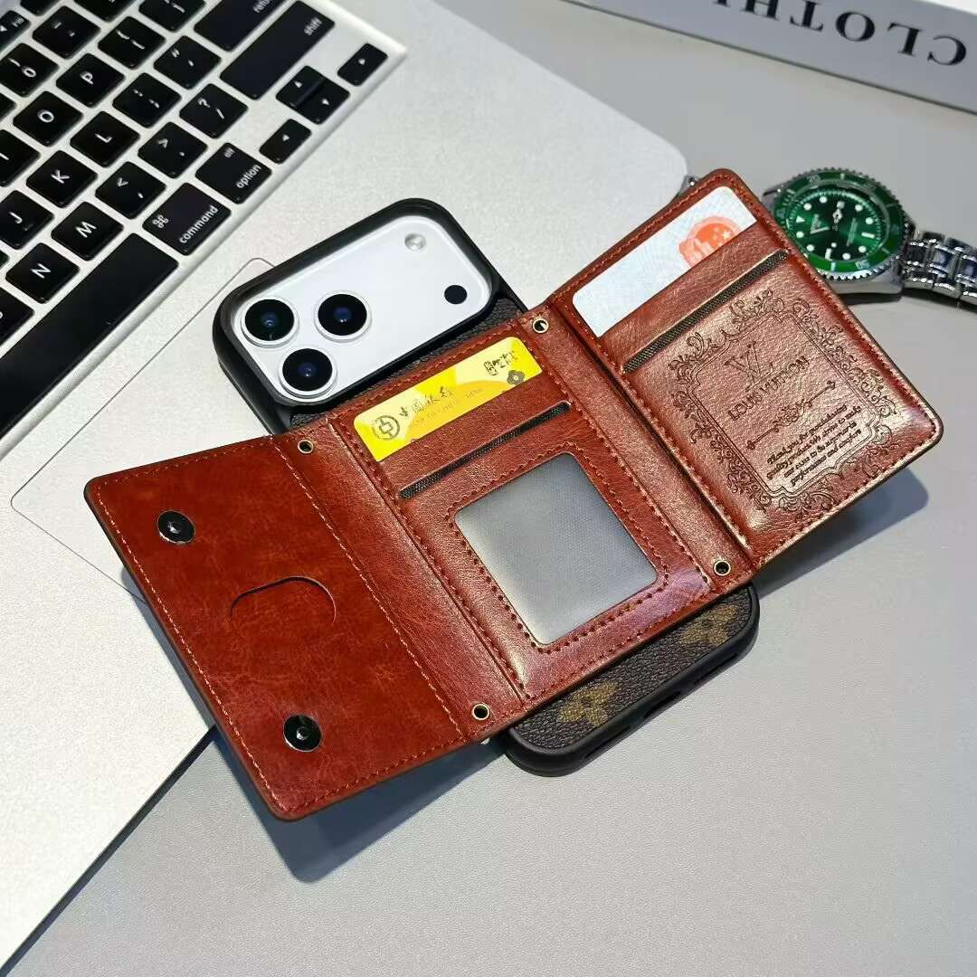 Luxury Card Holder Wallet Style Phone Case for iPhone 12-17