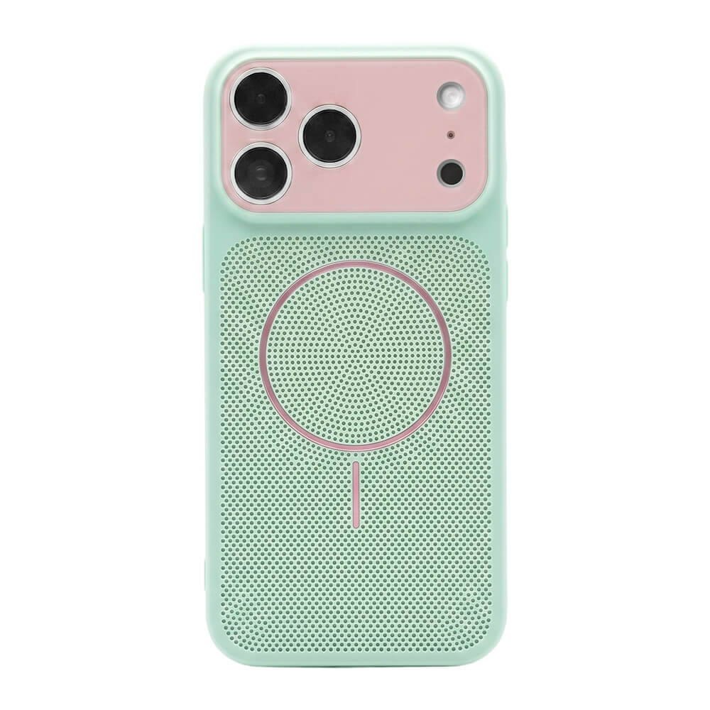 Macaron Heat Dissipation MagSafe Phone Case - Light Cyan