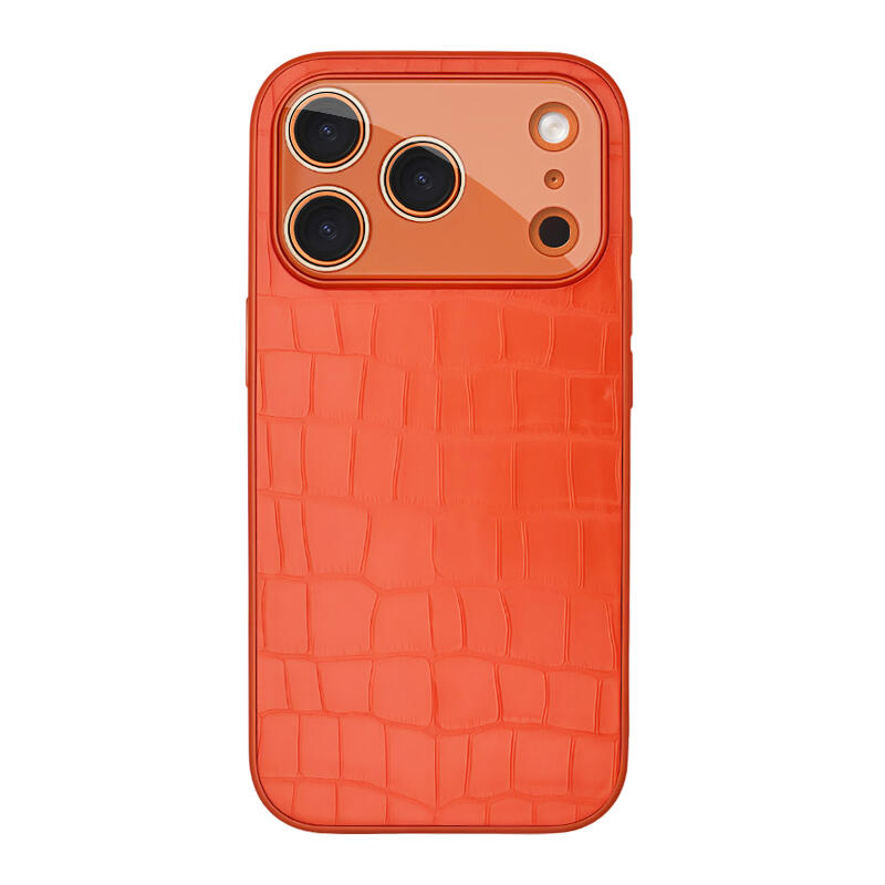 Alligator Leather Phone Case - Orange
