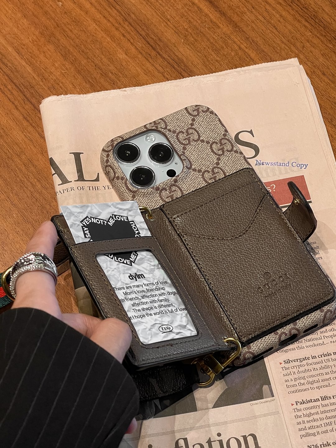 Premium Leather Wallet Crossbody Phone Case for iPhone 12-17