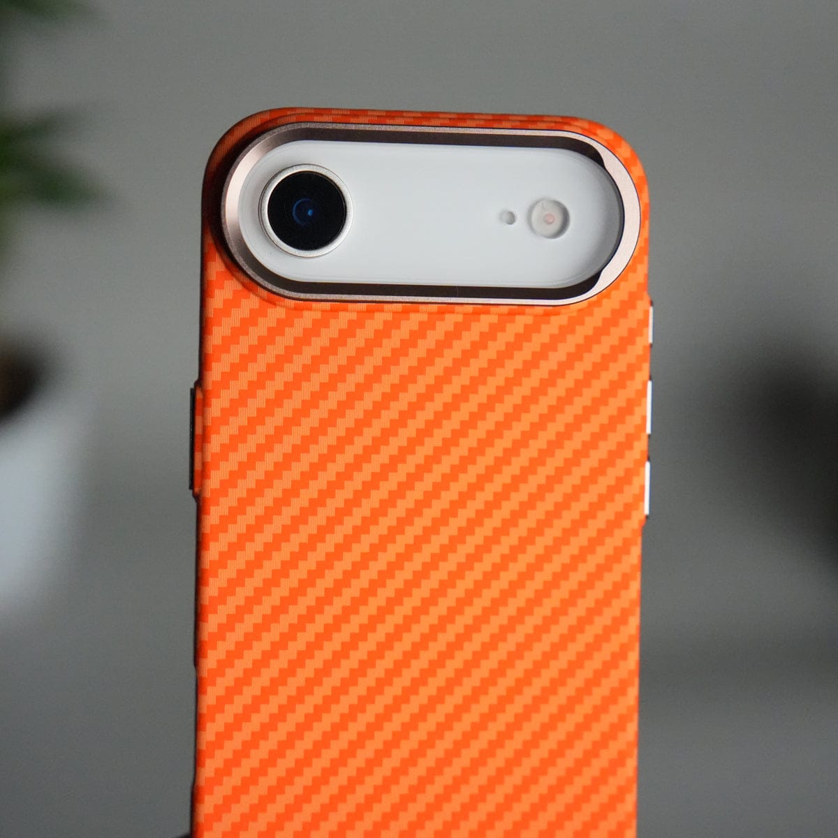 iPhone 17 Air Carbon Fiber Texture Design Hard Pc MagSafe Case Cover OrangeCarbon