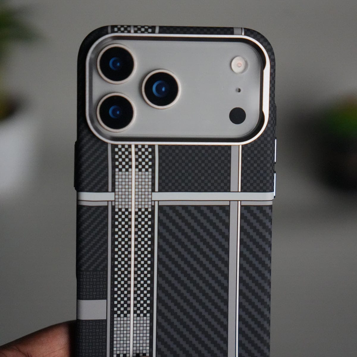 iPhone 17 Pro Carbon Fiber Texture Design Hard Pc MagSafe Case Cover MixLine