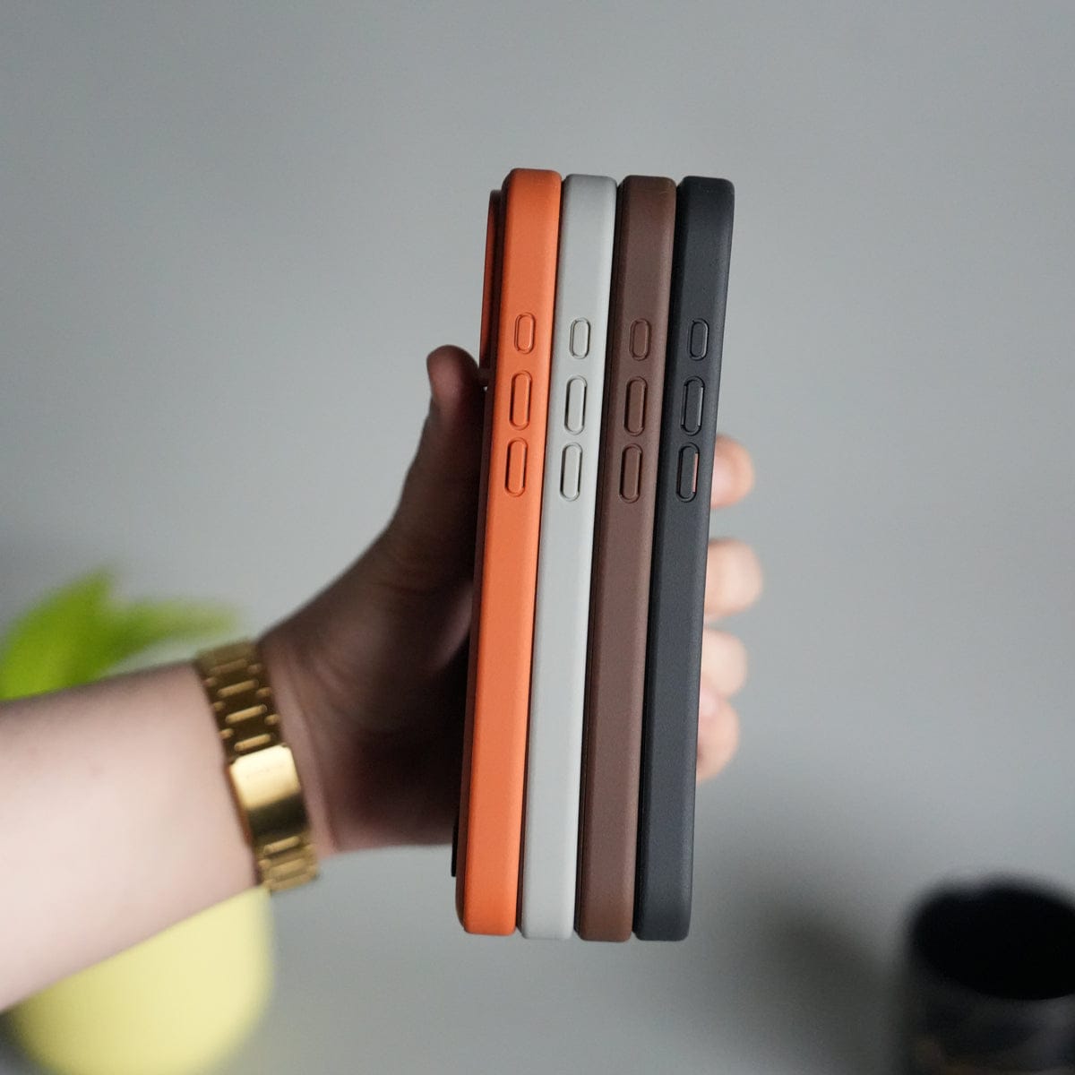 iPhone 17 Pro Full PU Leather Inbuilt Metal Stand Case Cover