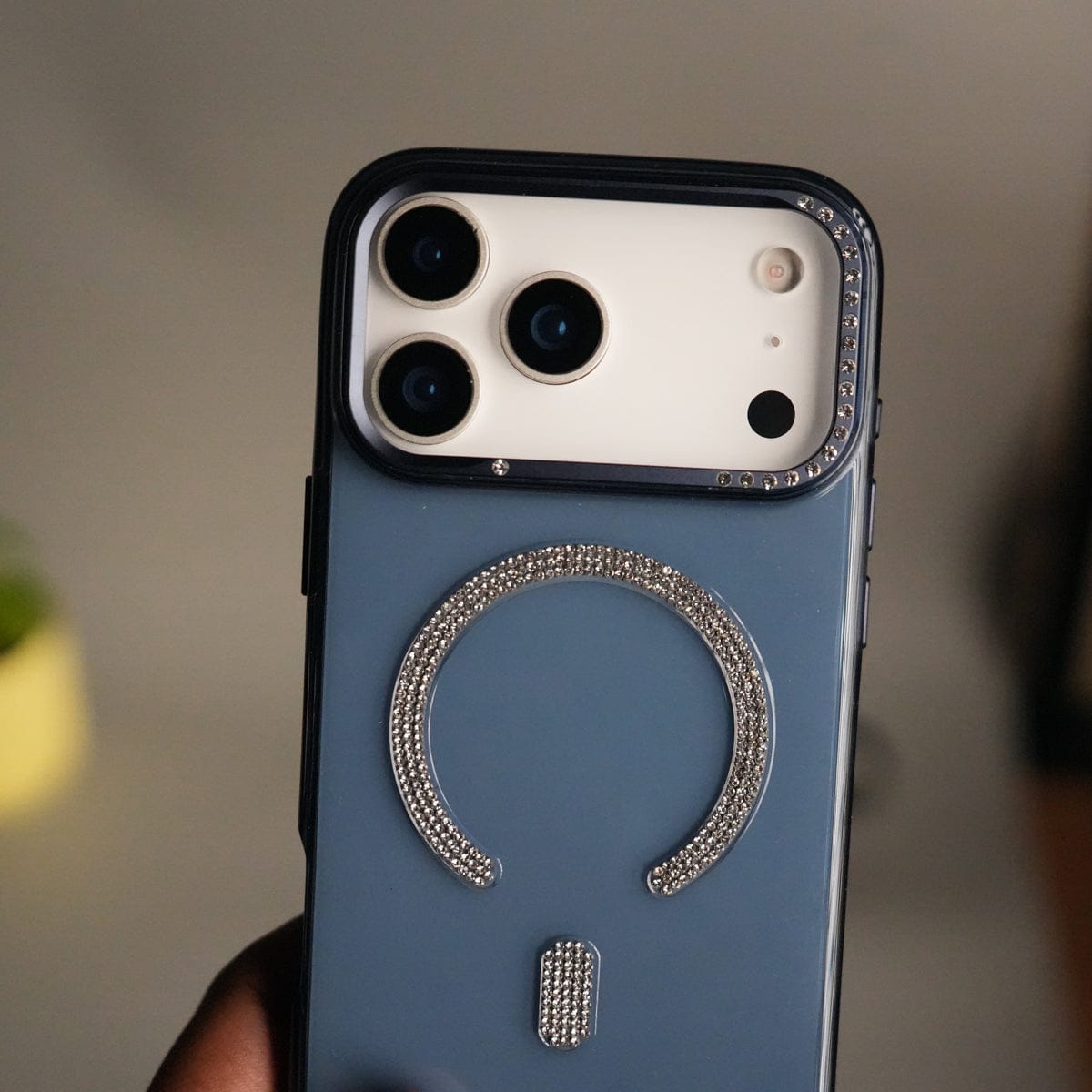 iPhone 17 Pro Luxury Diamond MagSafe Case | Crystal Clear Back Cover with Rhinestone Metal Camera Guard