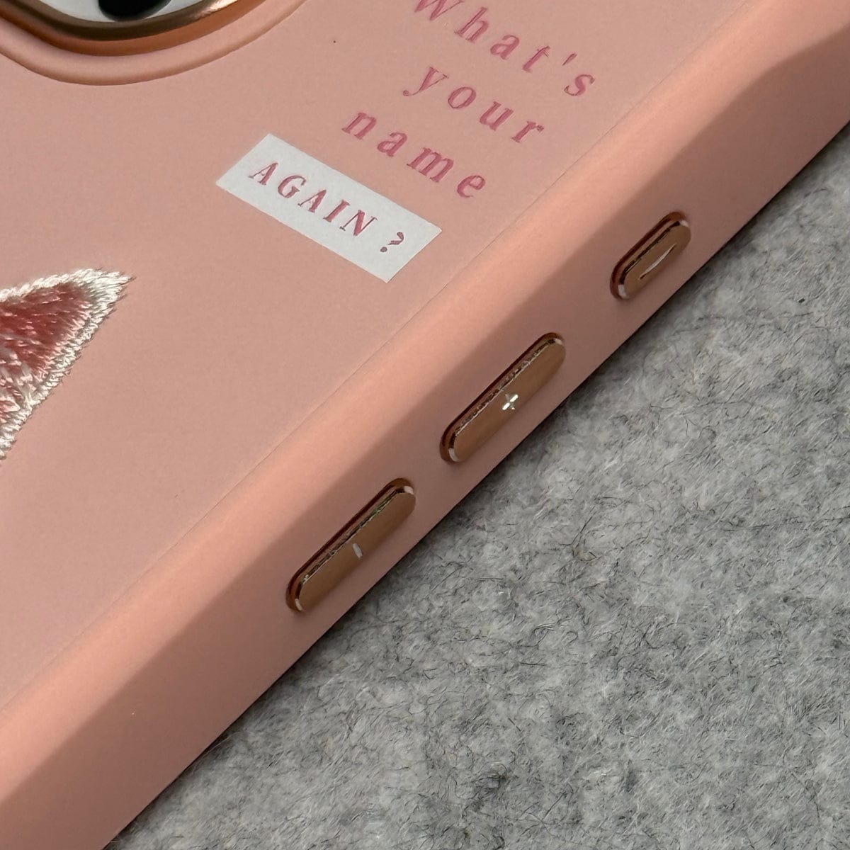 iPhone 3D Embroidery Cat Pink Zipper Jacket Case