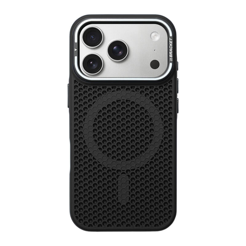 Honeycomb Bracket MagSafe Phone Case - Black