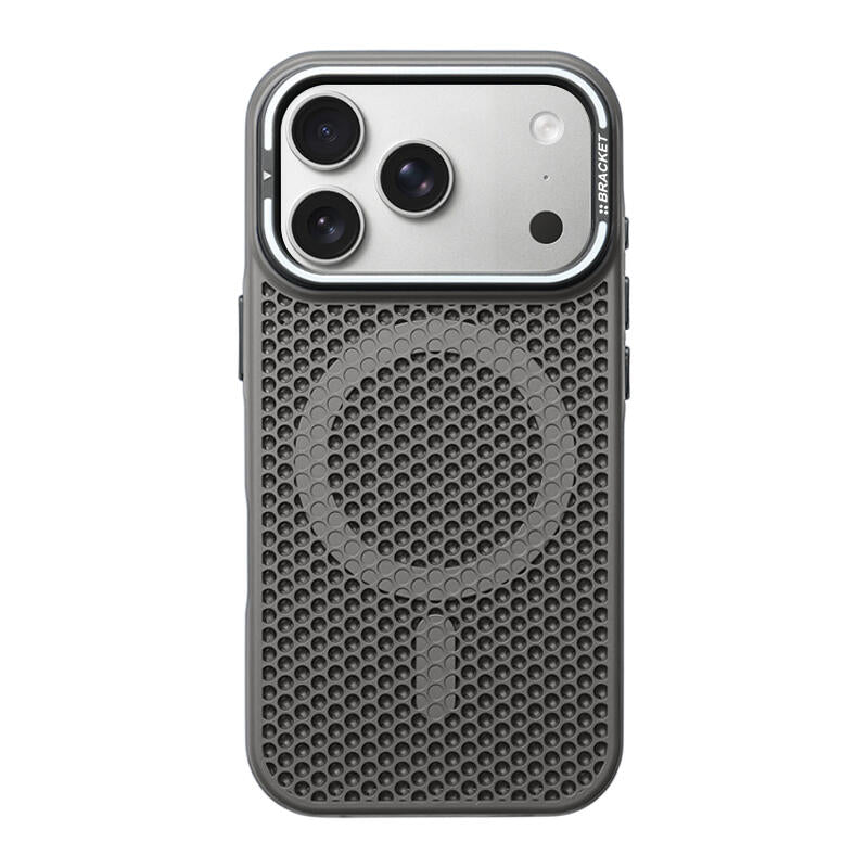 Honeycomb Bracket MagSafe Phone Case - Gray