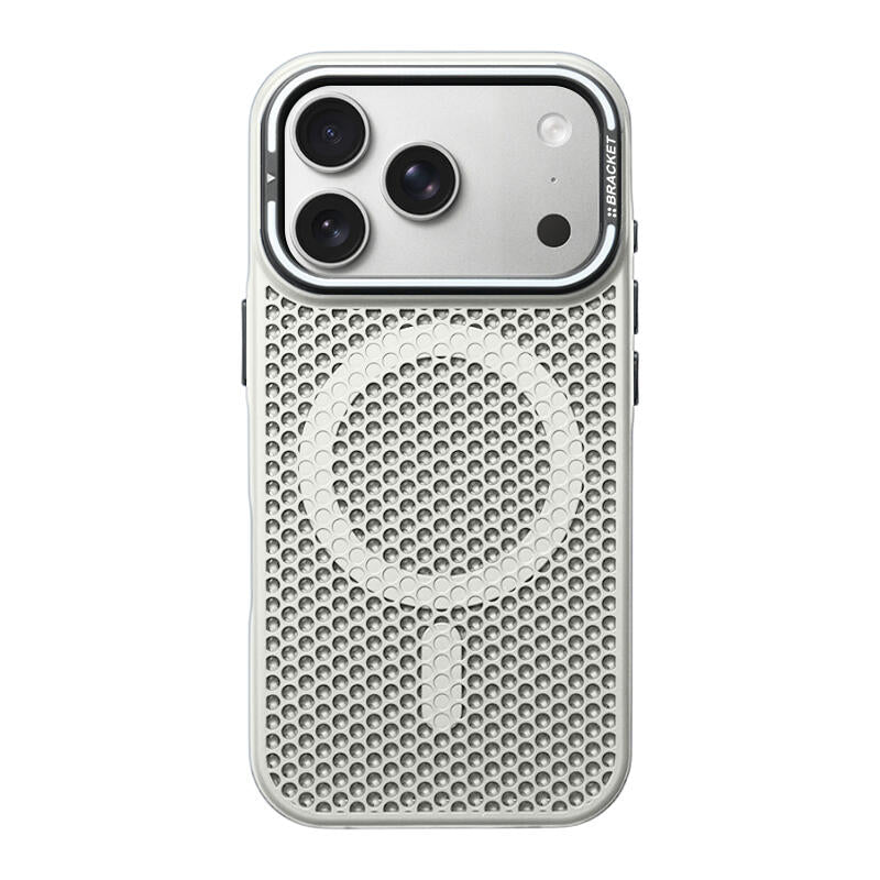Honeycomb Bracket MagSafe Phone Case - White