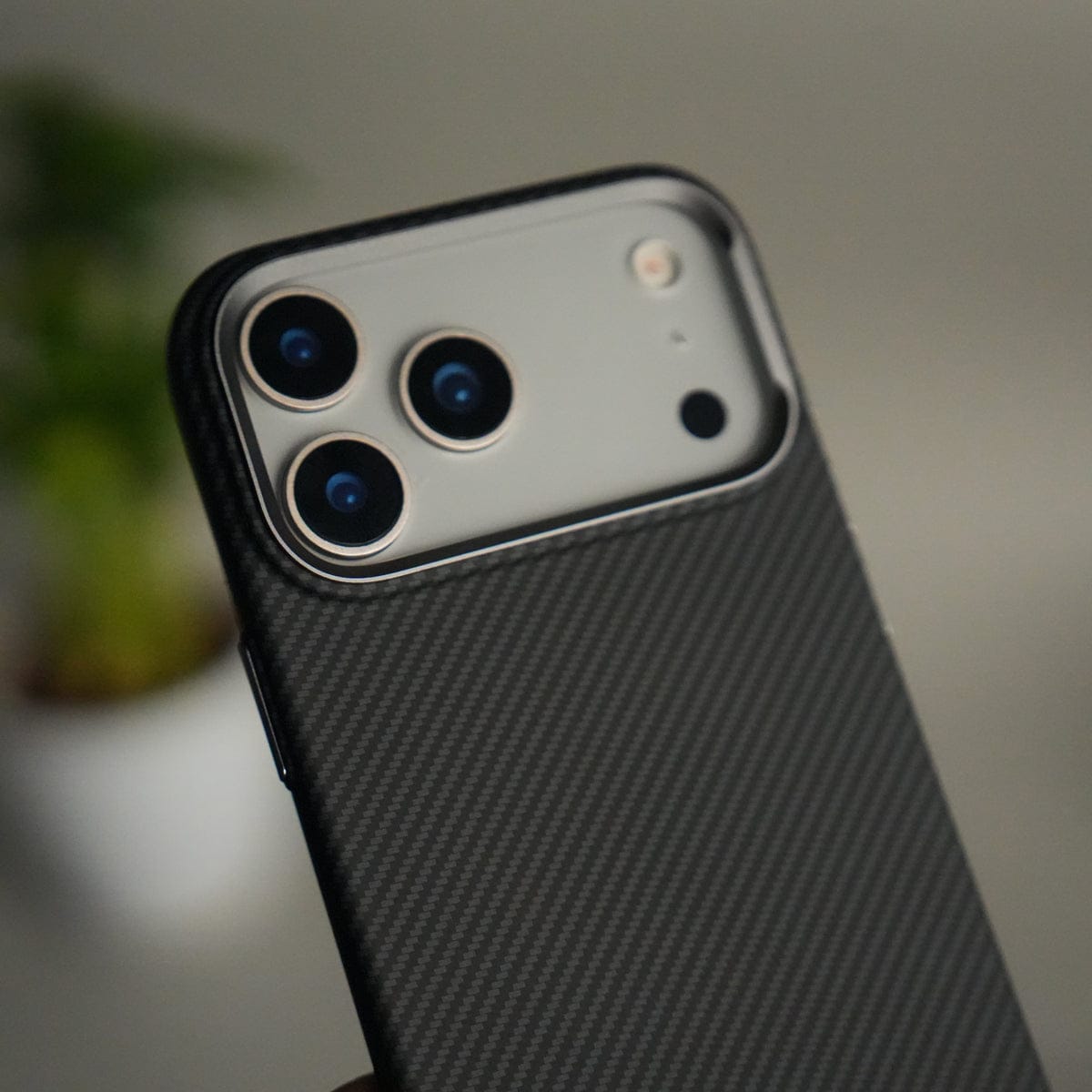 iPhone 17 Pro Carbon Fiber Texture Design Hard Pc MagSafe Case Cover BLACK