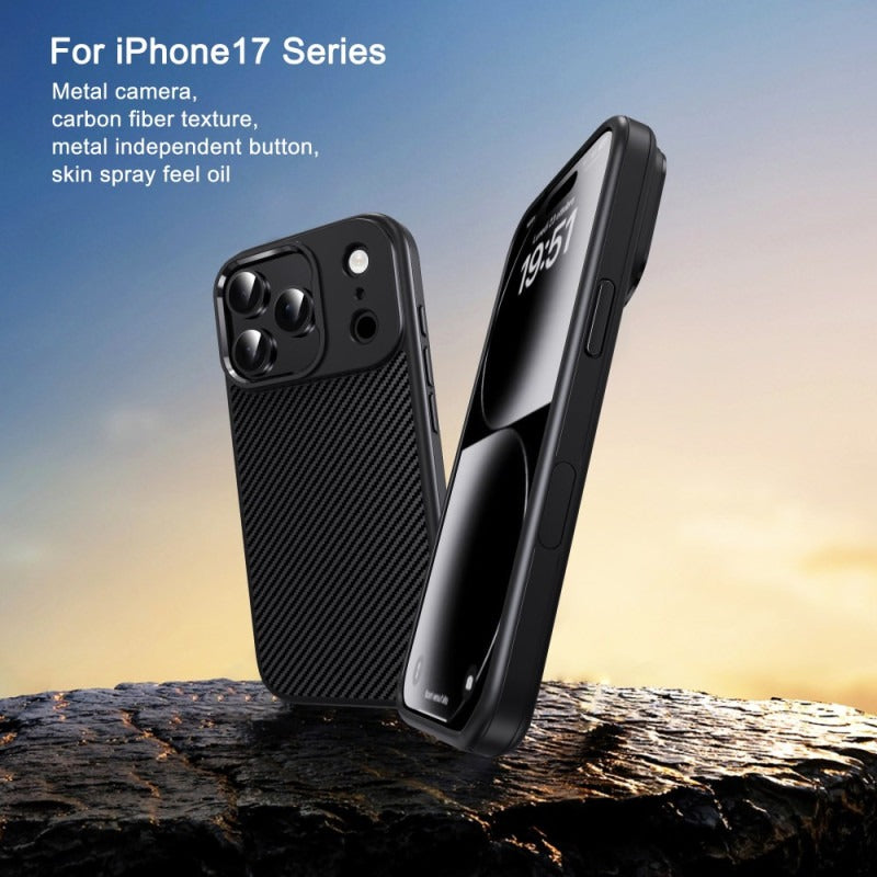 iPhone 17 Pro Max Soft Carbon Texture Case with Camera Control Button and Magsafe - Black