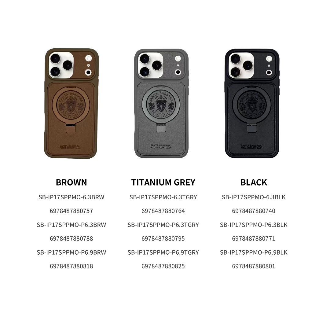 iPhone 17 Pro Max Genuine Leather Original Santa Barbara Polo Club Primo Series Case with Magsafe - Black