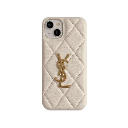 Luxurious Phone Case with Gold Logo for iPhone 12-17
