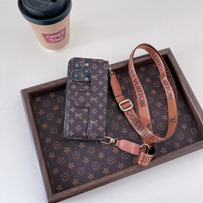 Luxury Side Card Holder Crossbody iPhone Case 12-16
