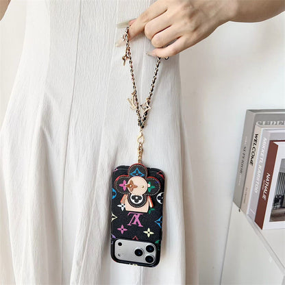 Rugged Antique Phone Case with Strap for iPhone 12-17