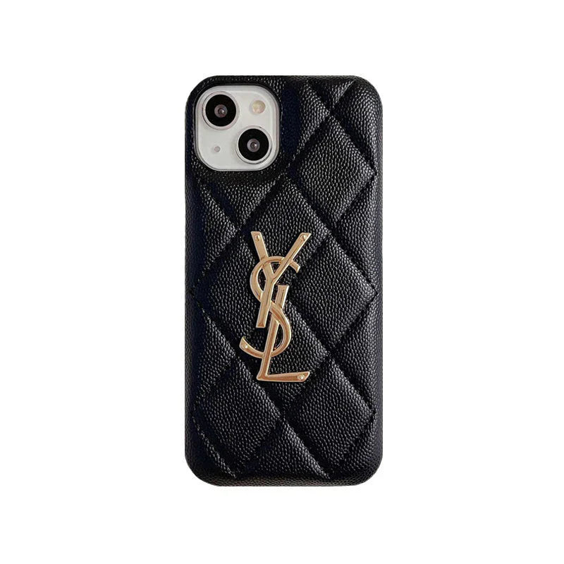 Luxurious Phone Case with Gold Logo for iPhone 12-17