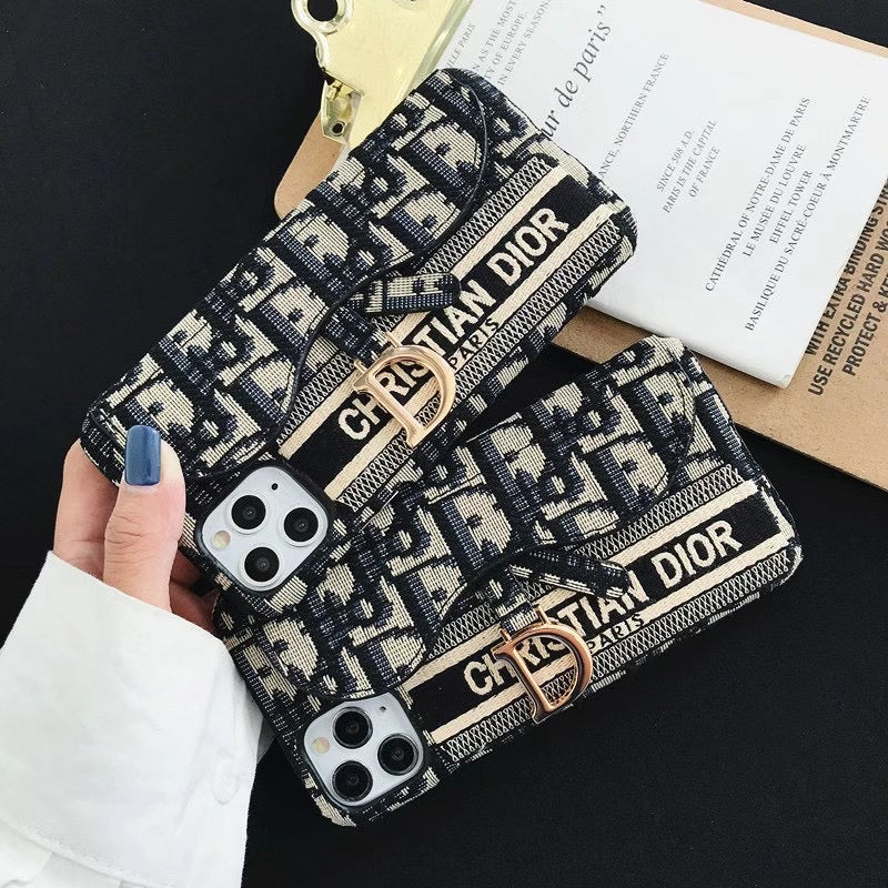 Classic Luxury iPhone Case with Card Holder for iPhone 12-16
