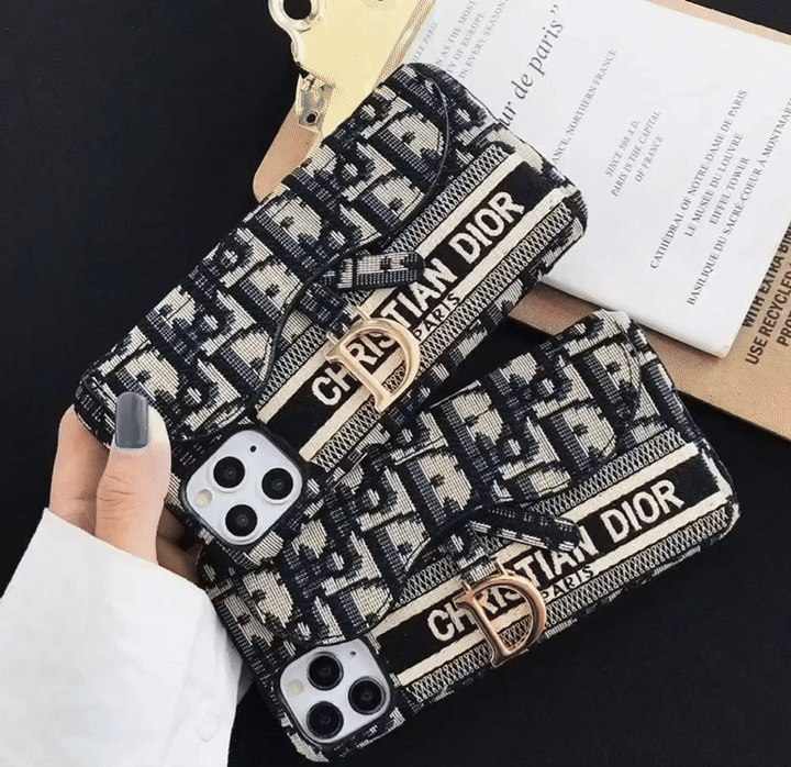 Classic Luxury iPhone Case with Card Holder for iPhone 12-16