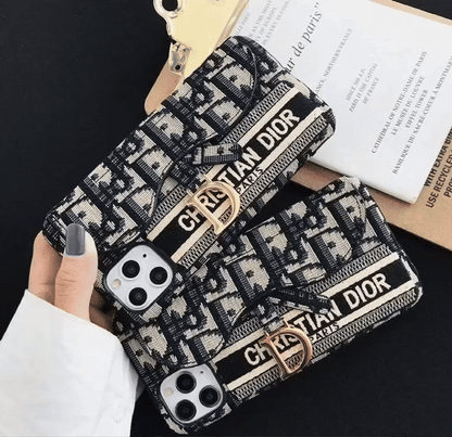 Classic Luxury iPhone Case with Card Holder for iPhone 12-16