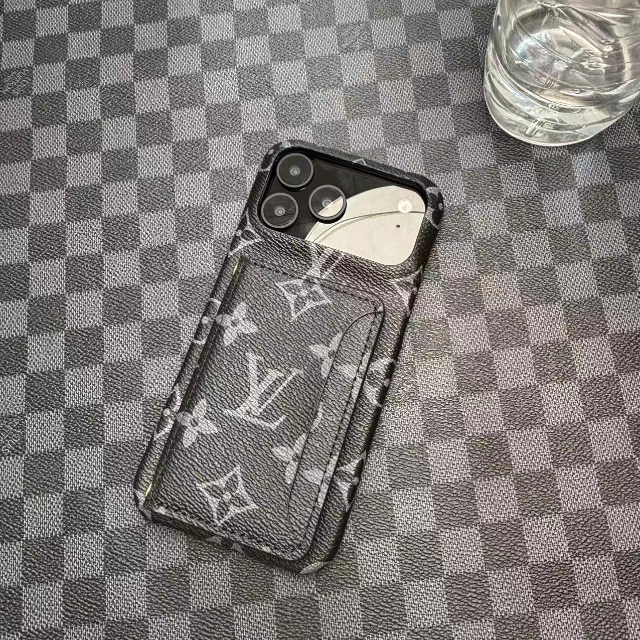 Monogram Leather Phone Case For iPhone 13-17