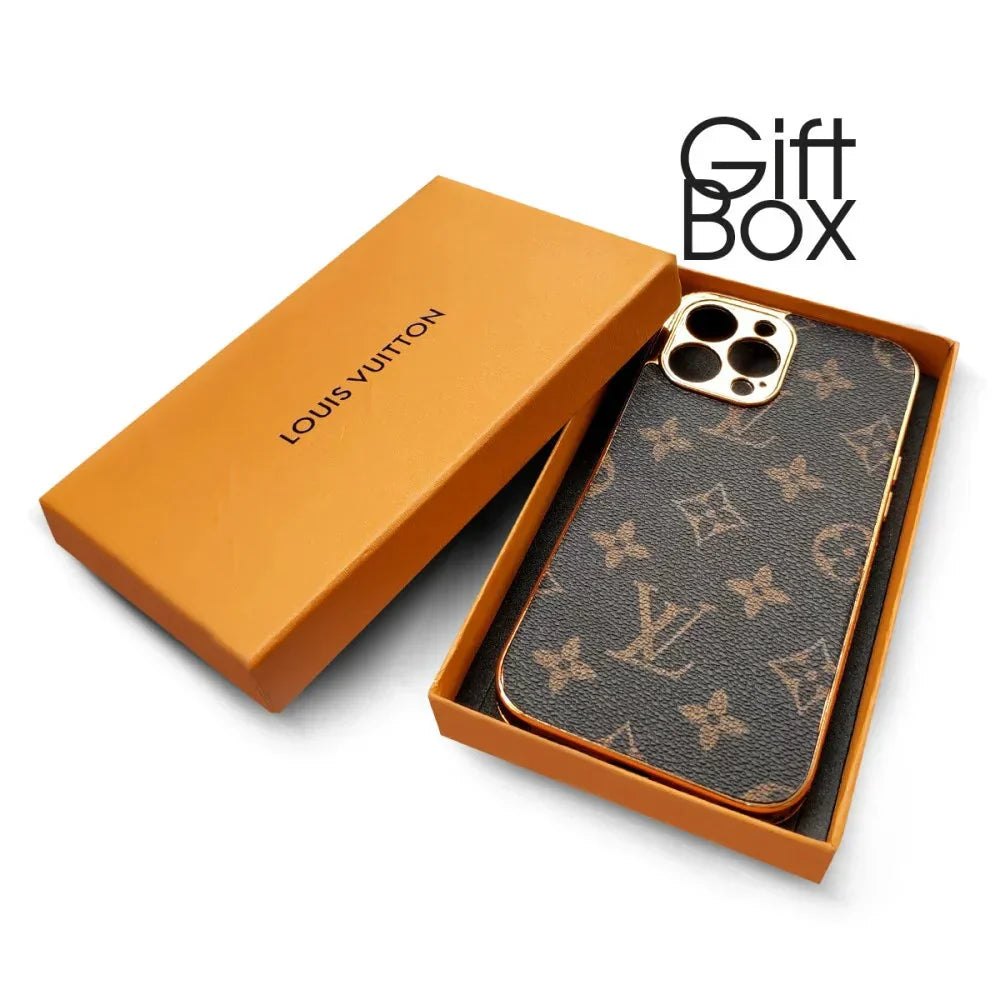 Soft Luxury Phone Case with Golden Border for iPhone 12-17