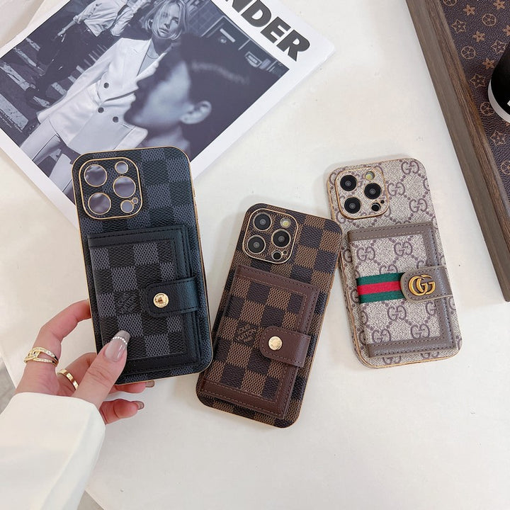 Luxury Classic Card Bag Phone Case for iPhone 12-17