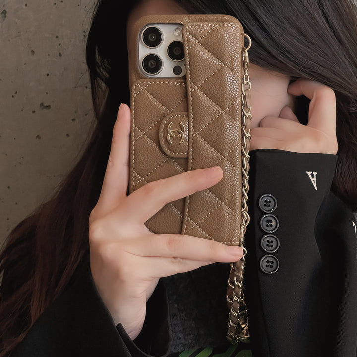 Genuine Leather Wallet Crossbody Bag Phone Case For iPhone 12-17