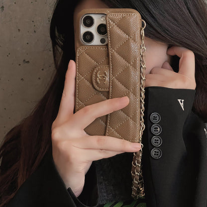 Genuine Leather Wallet Crossbody Bag Phone Case For iPhone 12-17