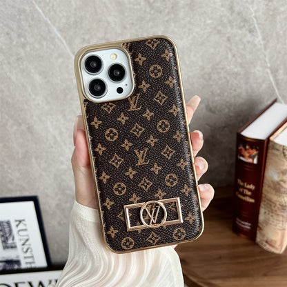Monogrammed Fabric Leather Premium Electroplating for iPhone 13-17