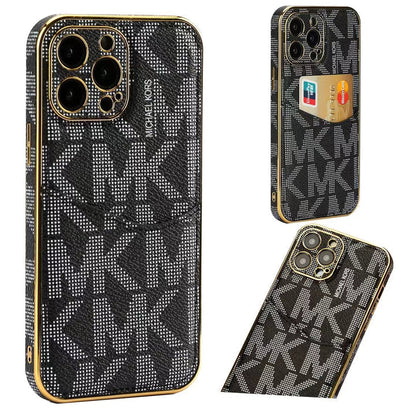 Premium Inspired Monogram iPhone Case with Card Holder for iPhone 12-17