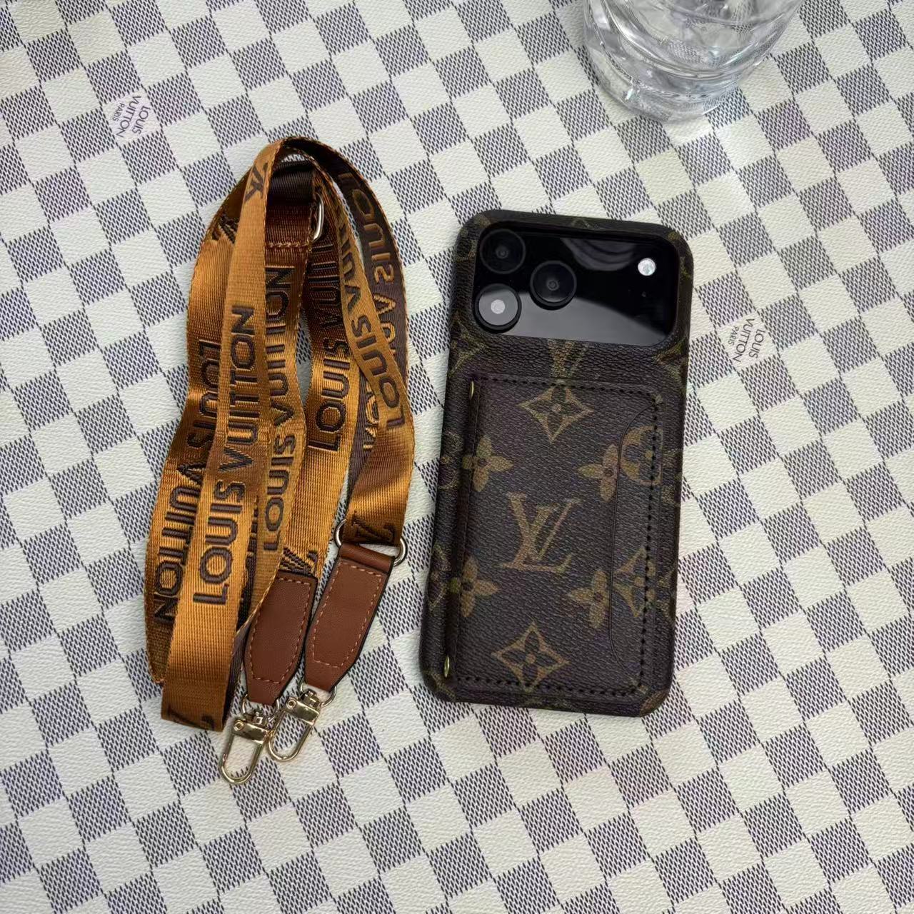Monogram Leather Phone Case For iPhone 13-17