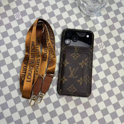 Monogram Leather Phone Case For iPhone 13-17