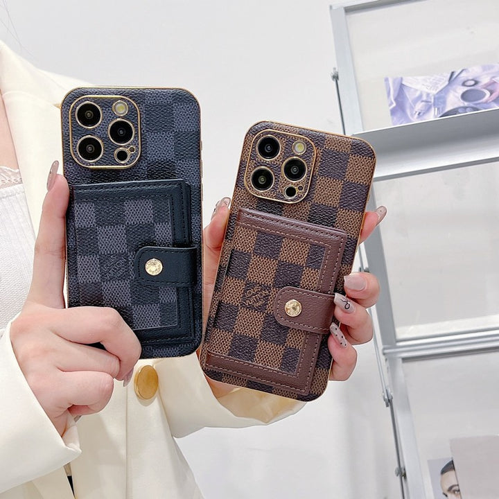 Luxury Classic Card Bag Phone Case for iPhone 12-17