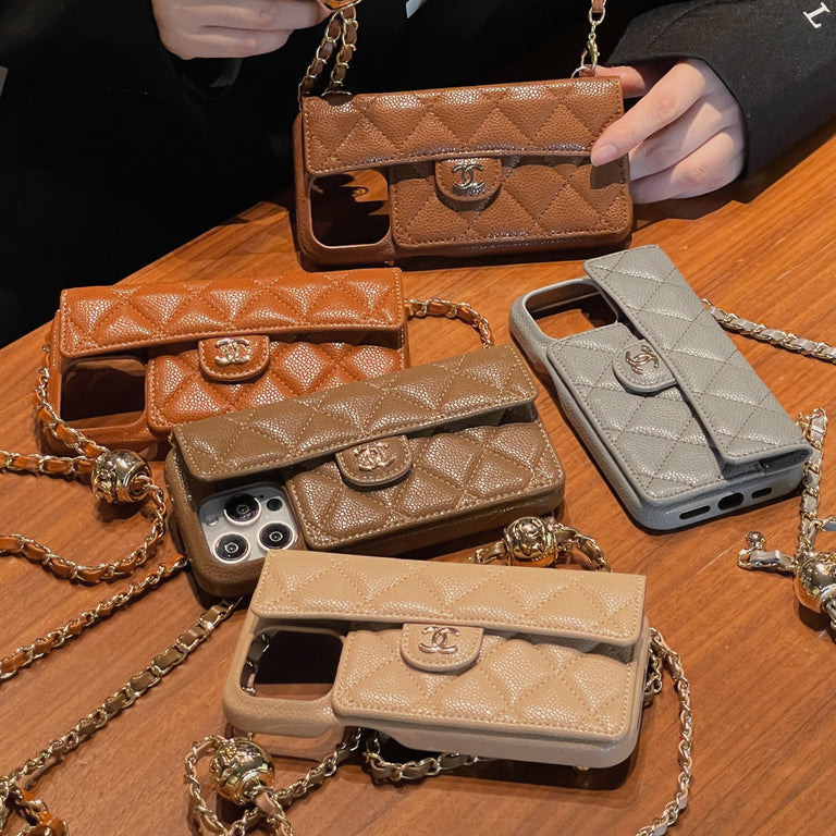 Genuine Leather Wallet Crossbody Bag Phone Case For iPhone 12-17