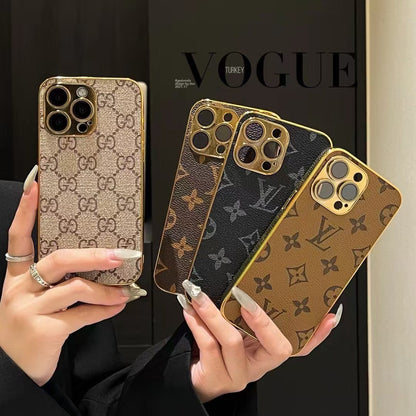 New Design Luxury Phone Case with Golden Border for iPhone 12-17