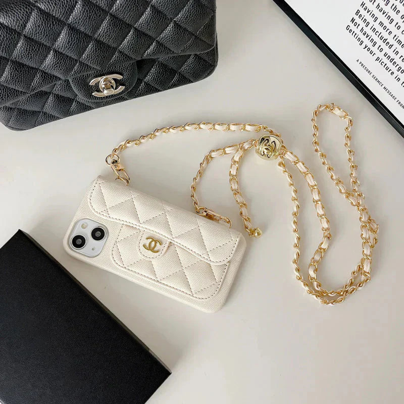 Genuine Leather Wallet Crossbody Bag Phone Case For iPhone 12-17