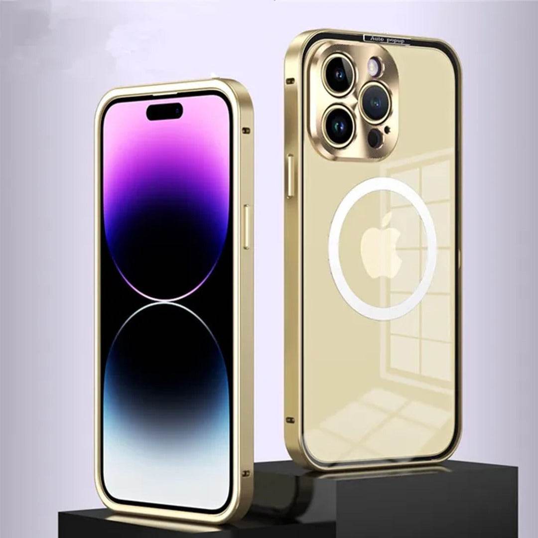 iPhone 14 Series Transparent Metal Magsafe Case