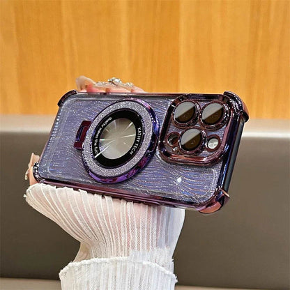 Elegant Water Ripple Glitter Stand Case - iPhone