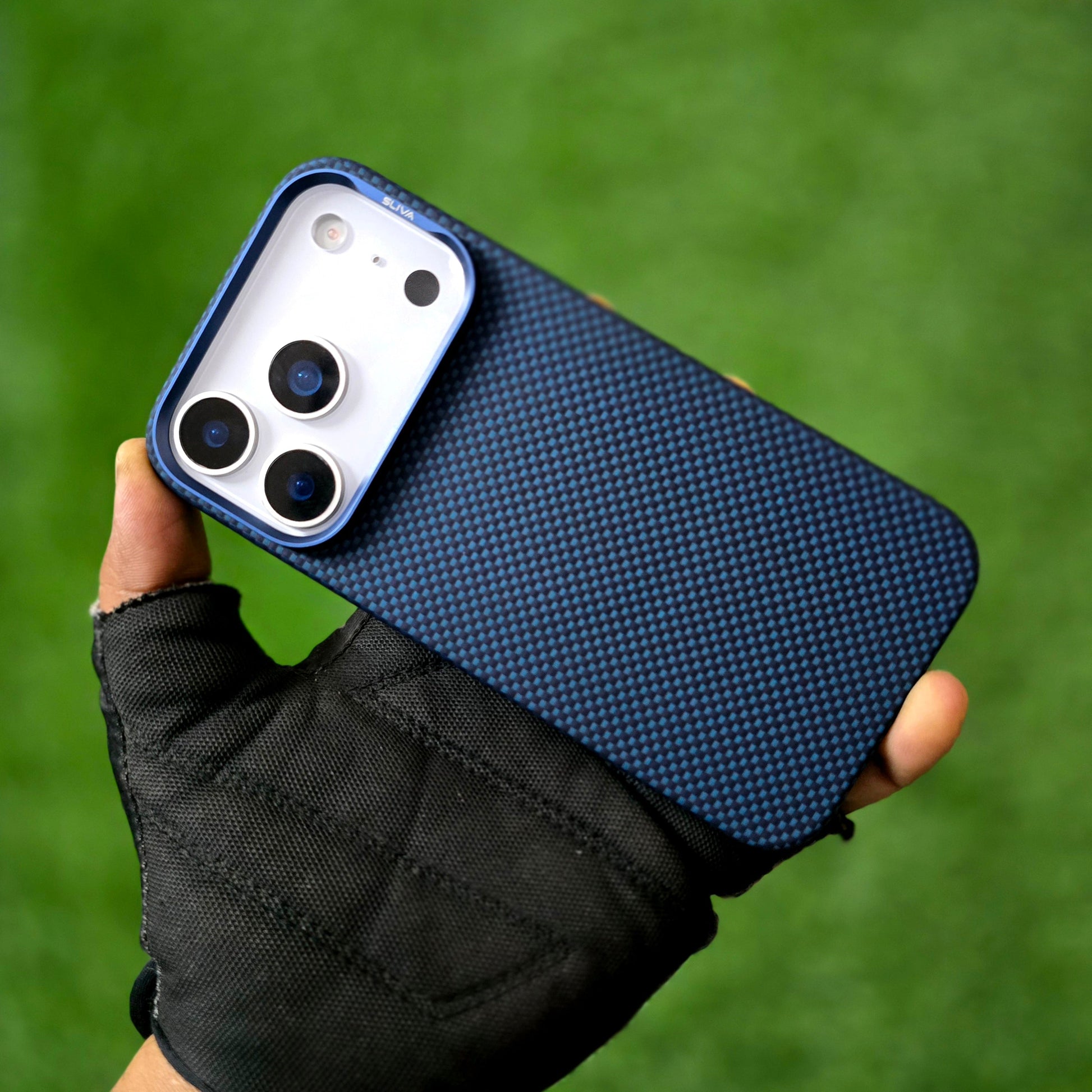 iPhone 17 Pro Max 0.4mm Thin Original SLIVA Real Aramid Carbon Fiber Case with Magsafe - Blue