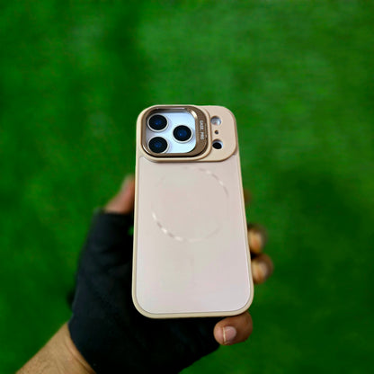 iPhone 17 Pro Max Matte Finish Metal Camera Kickstand Back Cover with Magsafe - Desert Titanium