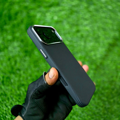 iPhone 17 Pro Max Carbon Case, 600D Carbon Fiber Texture Hard PC with Magsafe - Black