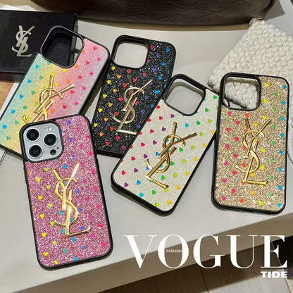 Electroplated Monogram Label Shiny Phone Case for iPhone 12-17