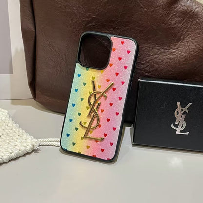 Electroplated Monogram Label Shiny Phone Case for iPhone 12-17