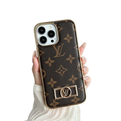 Monogrammed Fabric Leather Premium Electroplating for iPhone 13-17